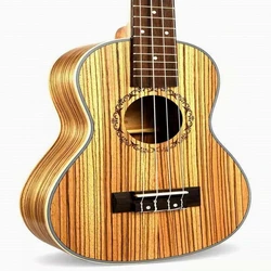 Family concert Fashion 23' Zebra wood Hawaii Ukulele Tenor 4 Strings Bass Guitar For Musical Stringed Instruments