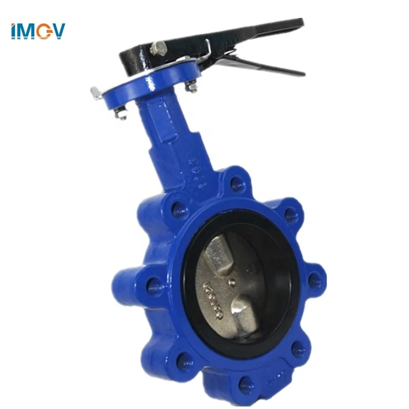 V DN200 API609 Lug Type Butterfly Valve with Two Shafts Handle Type