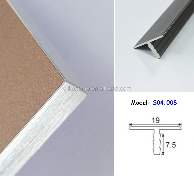 Aluminum Edge Trim T edge Banding Profiles for 18MM 19MM Wood