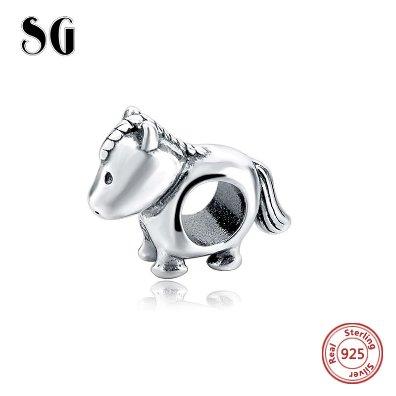 925 Sterling Silver Cat Horse Charms Beads Bracelets For Women Jewelry
