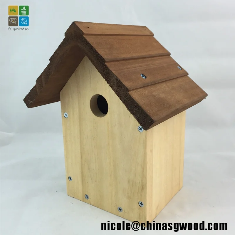 Traditional Wooden Bird Nest Box Small Wild Animal Cage For Wholesale