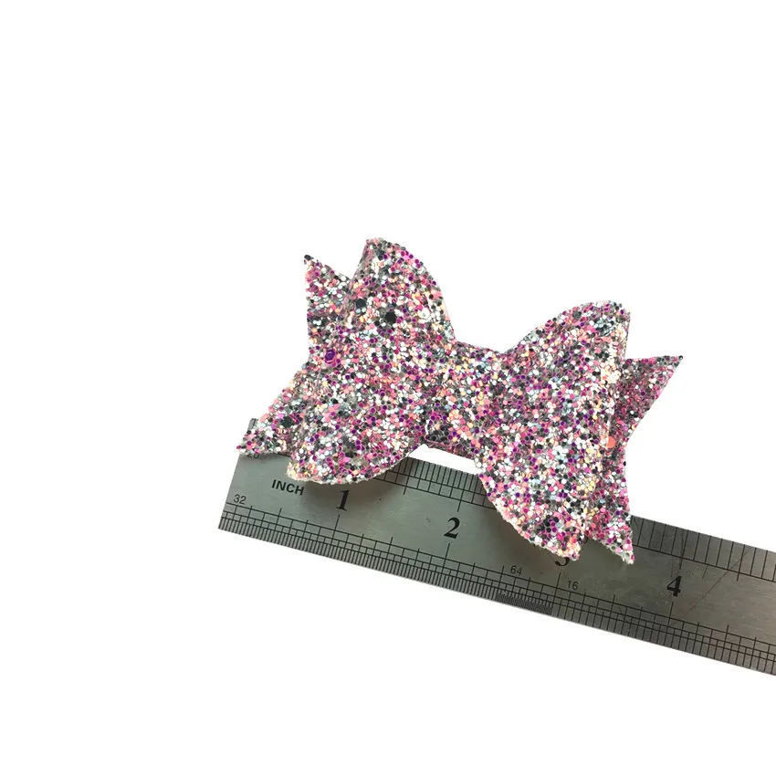 
9*5.5cm glitter sequin colorful bow with clip hot sale girl and cute child hair fashion accessories 