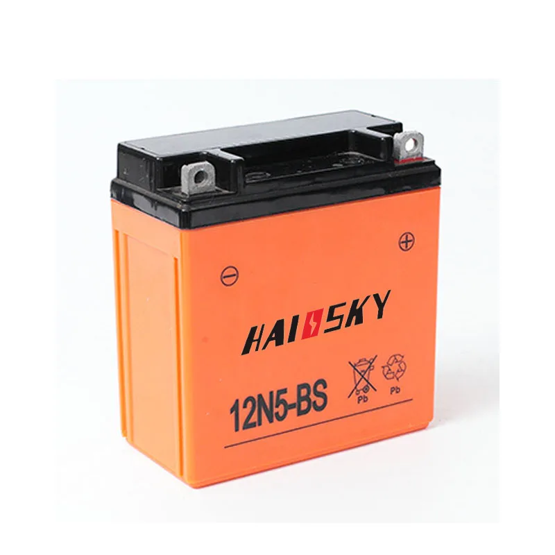 Haissky 12N5-BS 12v 5ah for suzuki gn125 motorcycle battery price in pakistan