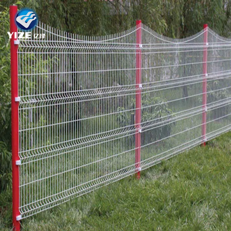 Green vinyl coated welded wire mesh fence in poland