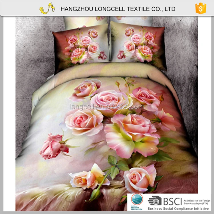Queen size дизайн цветы 3d постельных принадлежностей лист для оптовая продажа