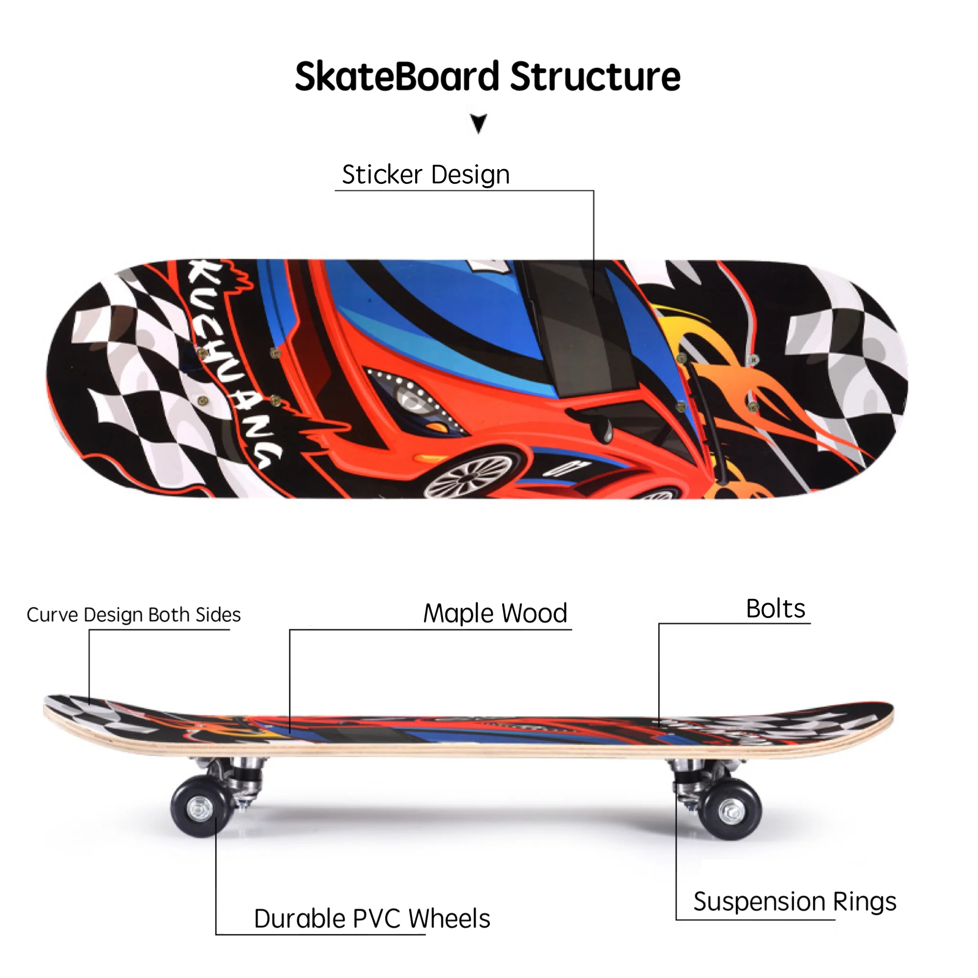 Off Road Custom Skate Board Skateboards(2-13 Ages)/DoodleBike
