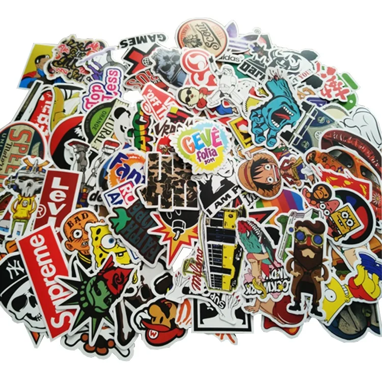 
Custom Durable Die Cut Vinyl Removable Skateboard Band Laptop Bomb Decal Stickers 