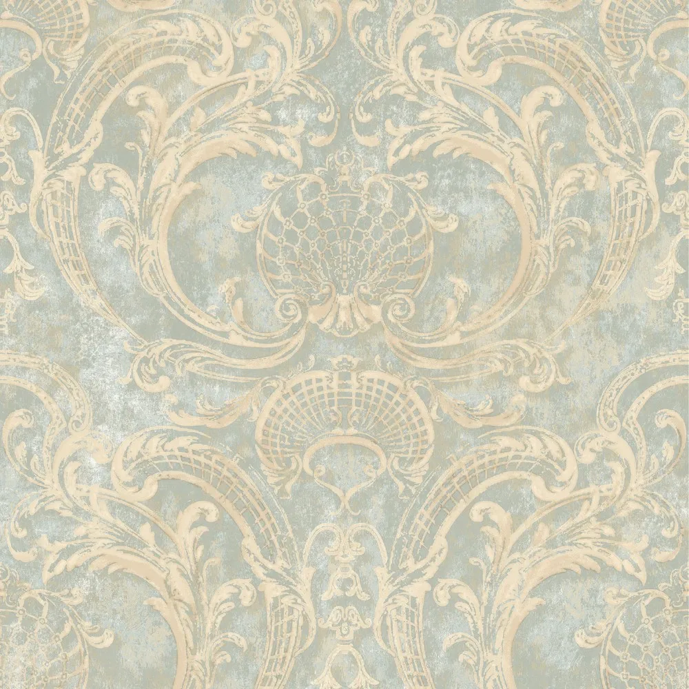 Latest royal damask flower fireproof pvc designer damask wallpaper black