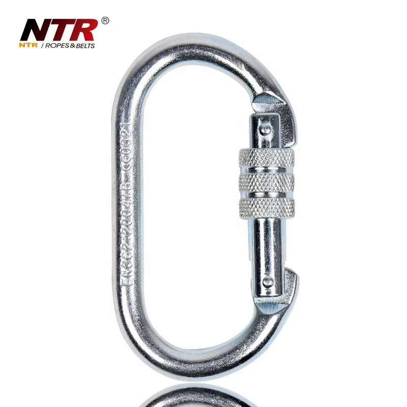 Screw lock rock climbing carabiner steel