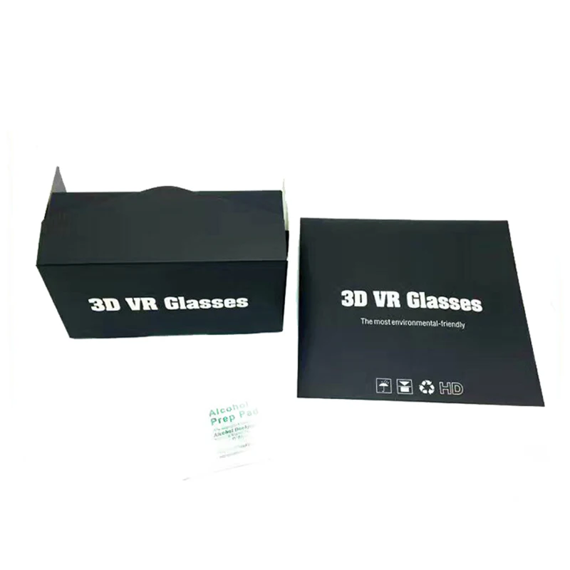 Модель конверта, картонные 3D очки виртуальной реальности, плоские картонные очки виртуальной реальности с логотипом