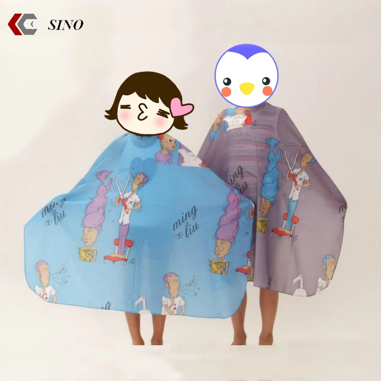 Профессиональная модная накидка для парикмахерской из полиэстера с индивидуальным принтом животных из мультфильмов Детская короткая накидка для салона красоты для стрижки волос