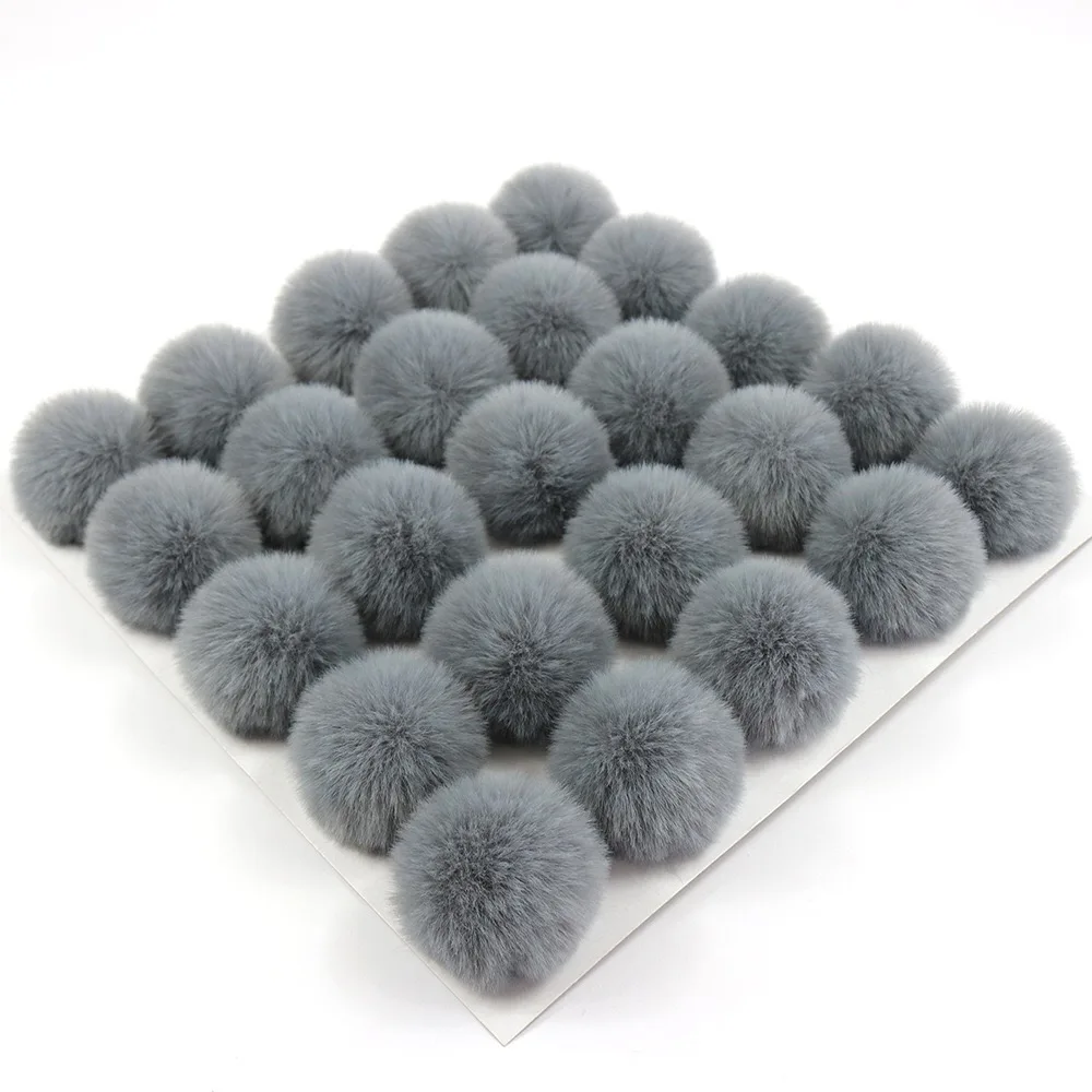 Fluffy Fur Shoe Ball Wholesale High Quality 7cm Fluffy Real Faux Fur Black Pompom