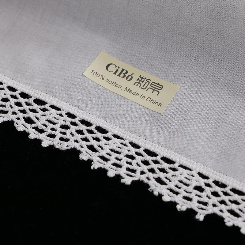 
D001: White premium cotton lace handkerchiefs crochet hankies for women/ladies wedding gift 