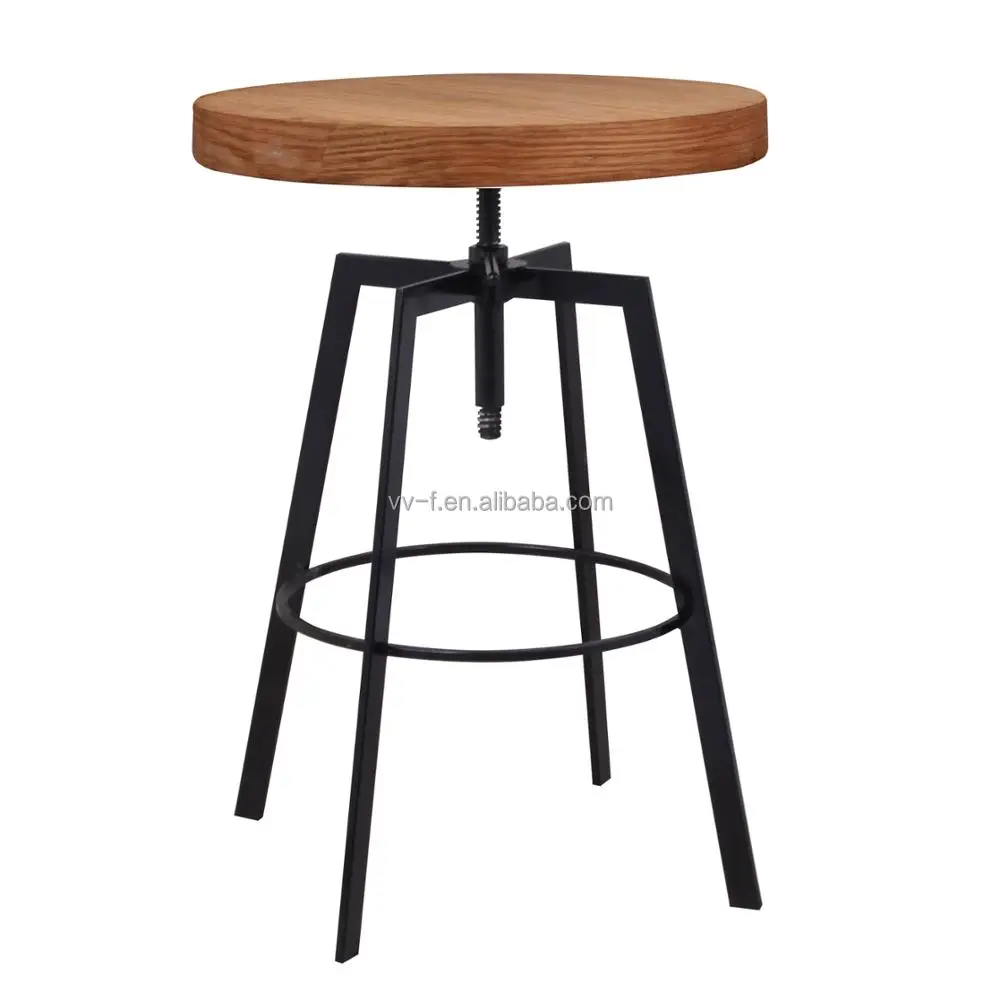 Newest  round top adjustable metal bar table