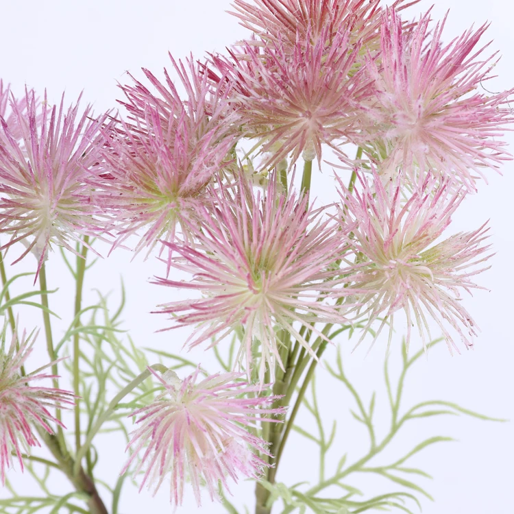 Soft Rubber Edelweiss Artificial Flower Green Plant Wholesale Leafless Albizia Flower Fashion Home Decor