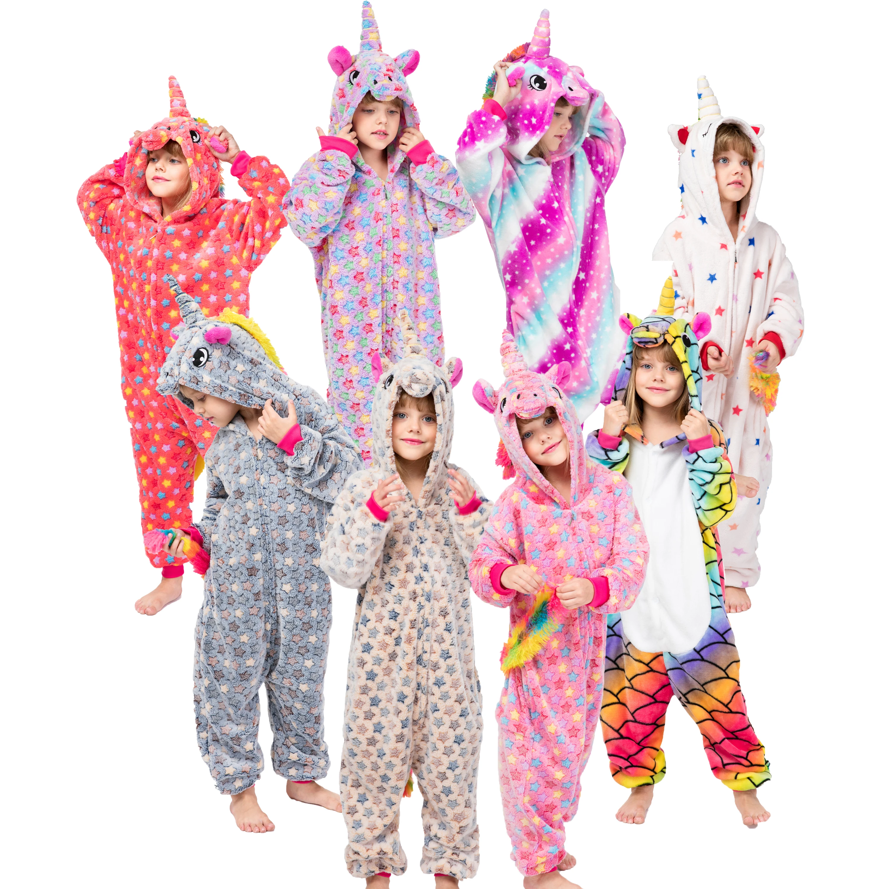 
wholesale kids pajamas animal onesie custom flannel unicorn pajamas onesie pajamas 