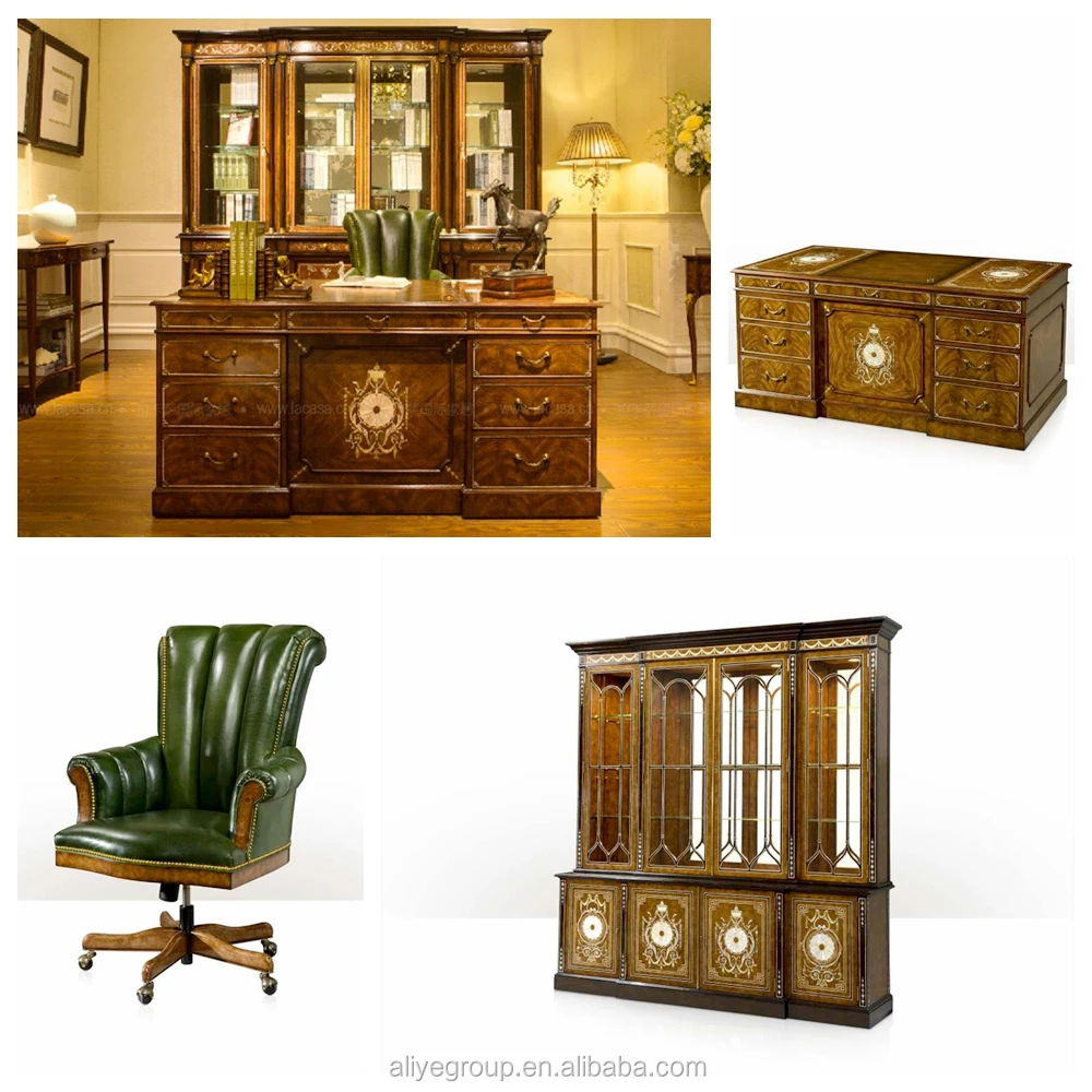 Luxury Antique Executive Desk Wooden Office Furniture
