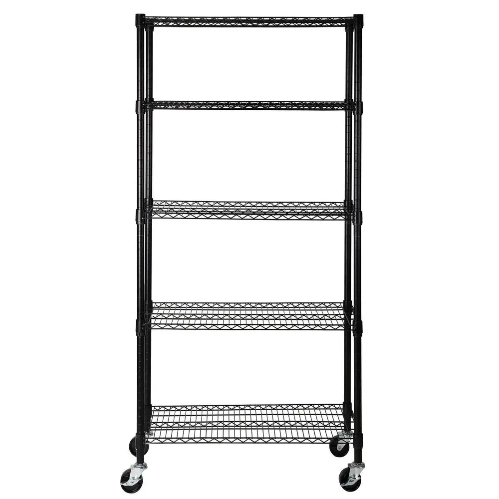 NSF & ISO Certified Chrome Plated six Layers Mobile Garage Metal Wire Shelving Shelf