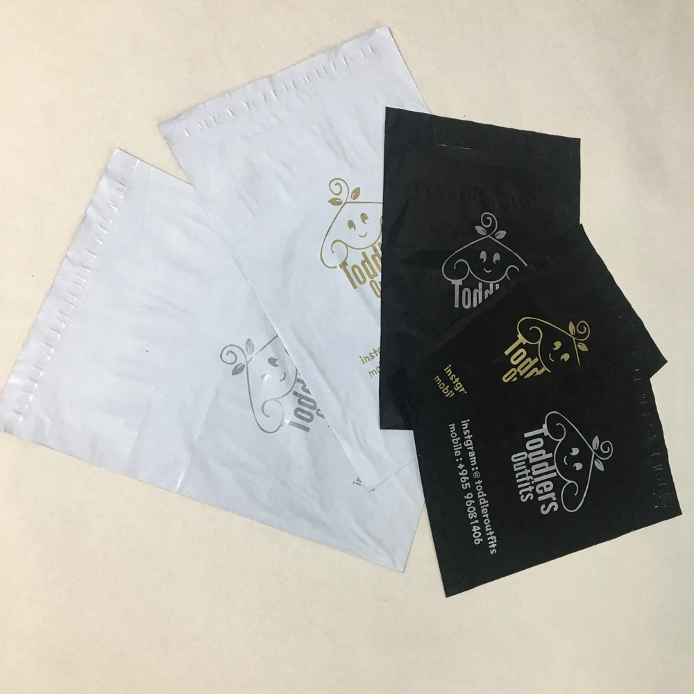 custom printed  personalised large   black poly plastic postage mailers mailing envelope bags clothes shipping