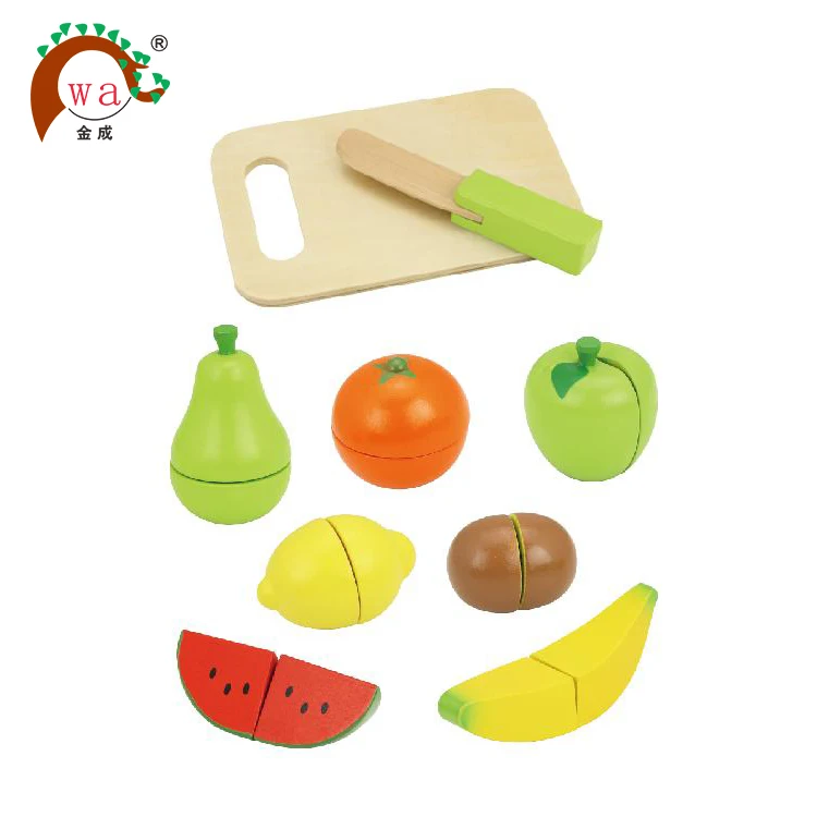 
Children toys fruit and vegetable cutting game educational wooden kitchen set toy 