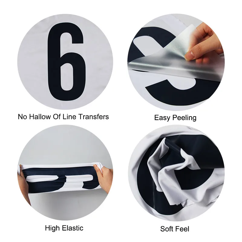 Custom logo  iron on letters and name numbers heat transfer sticker for soccer jersey t-shirt