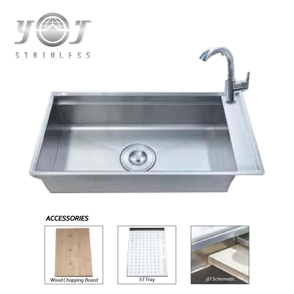 taiwan manufacture handmade standard size stainless steel kitchen sink