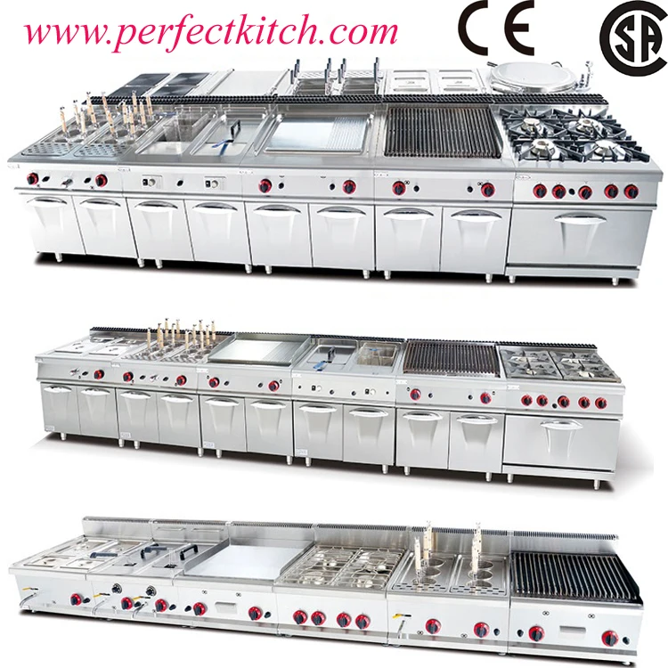 Commercial Restaurant gas 2 stove with cabinet for Hotel Kitchen
