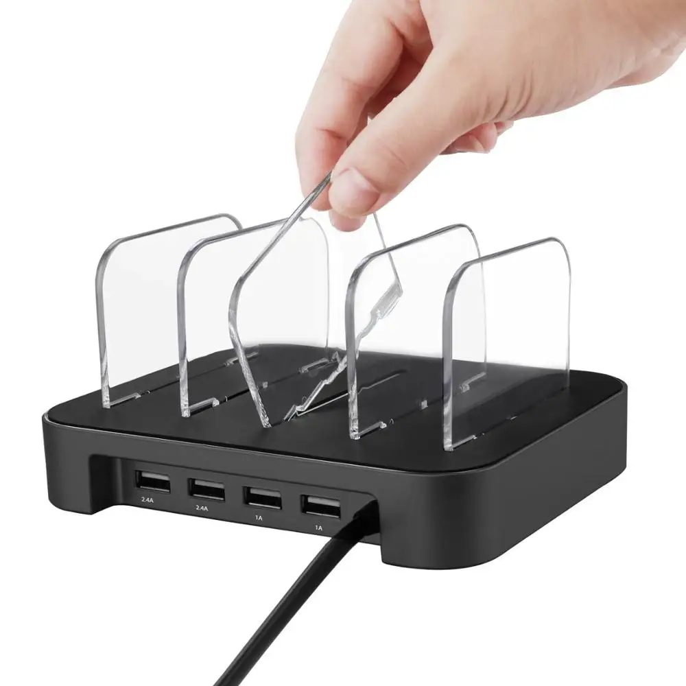 4-Port USB hub Charging Dock Station Charger Stand organizer -Tablet/iPAD/Phone
