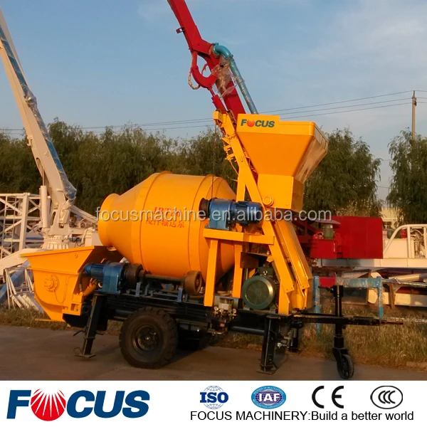 Concrete Mixer With Pump Electric Grount Pumps Skid Steer Portable Concrete Mixer Pump Trailer Small Diesel Cement Mixer