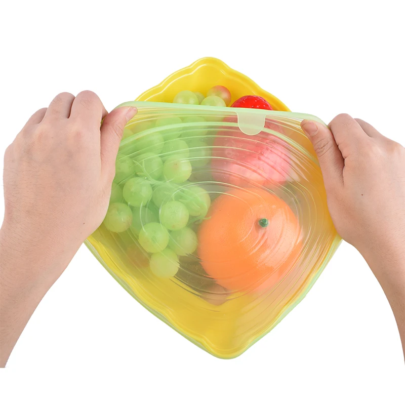 7 Pack Reusable Container Lid Sets Kitchenware Safe Stretchy Bowl Food Covers Flexible Silicone BSCI Stretch Lid Round Shape
