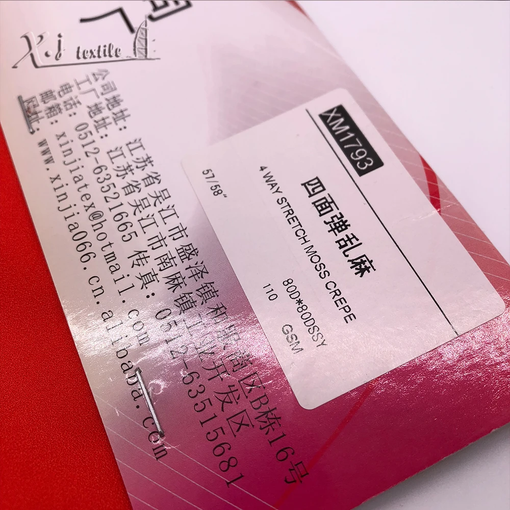 Polyester stretch fabric Moss Crepe Like Linen Fabric