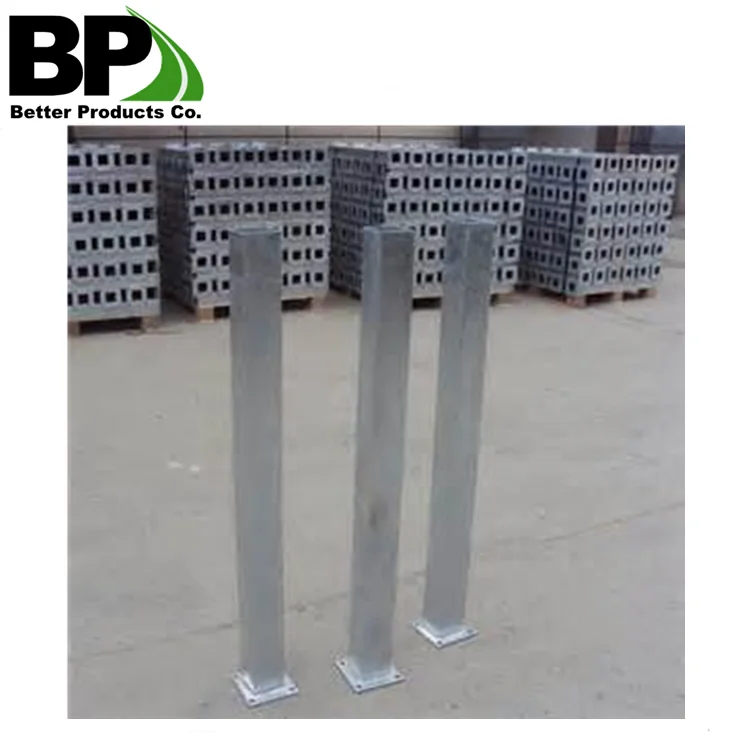 Hollow metal pole for fencing