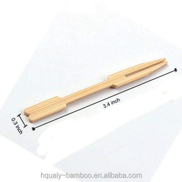 Disposable bamboo fruit fork bamboo pick 9cm