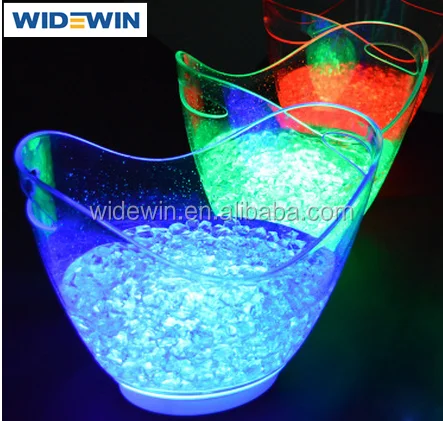 Custom LED Lighted Ice Bucket Clear Plastic Ice Buckets with Logo