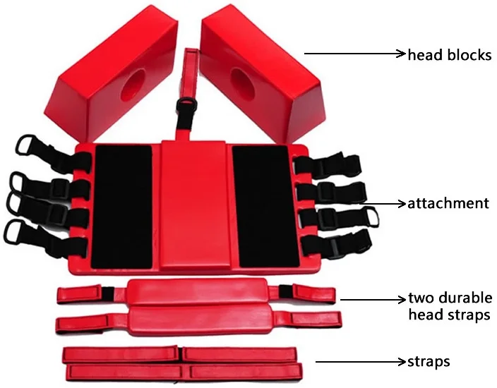 First aid medical rescue head immobilizer for spine board stretcher