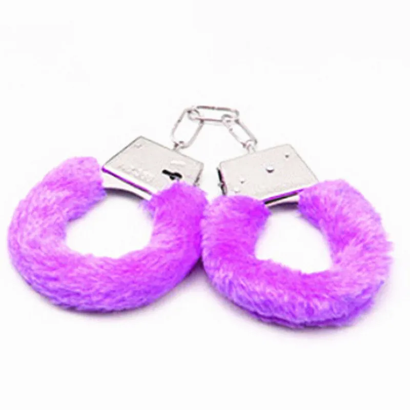 Smart menottes sexy handcuffs Furry Metal Fancy Dress sex Night Stag Do Pink 7 color Fluffy Handcuffs