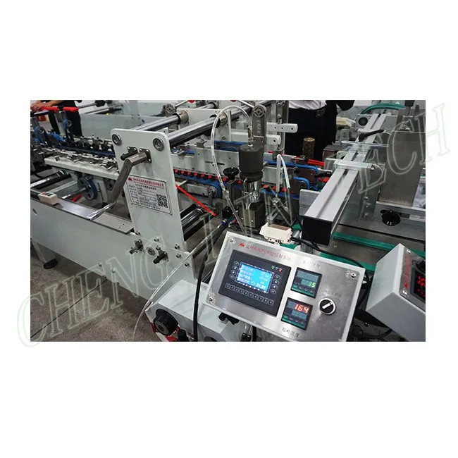 
Automatic folding gluing machine for PVC PET PP plastic boxes 