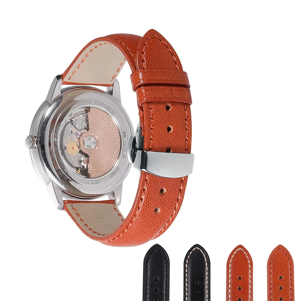 OEM 18 19 20 21 22 mm Wholesales Smart Watch Deployment Buckle Clasp Wristband Leather Watch Band Strap for Casio for Huawei GT