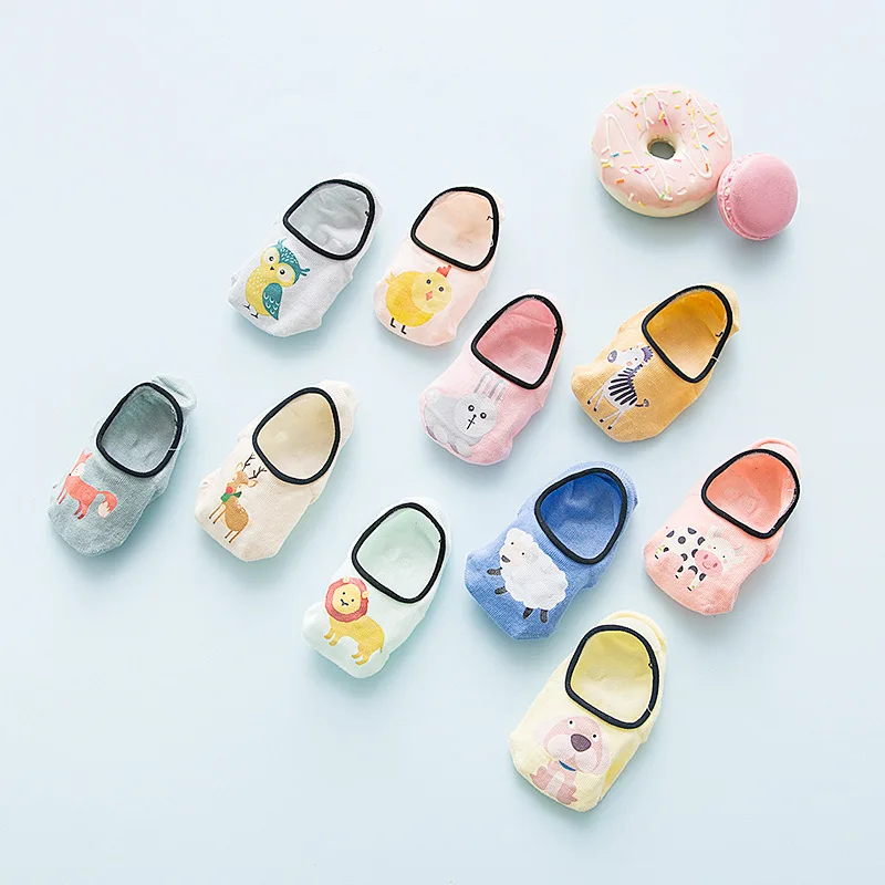 
Wholesale 3-pack Non-slip Invisible Slip-on Toddler Baby Kids Barefoot Slipper Socks 