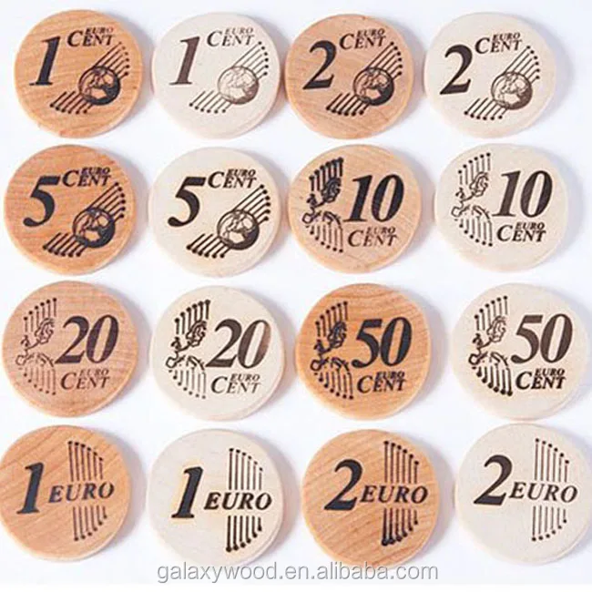 Wholesale Custom Wooden Coins for Montessori and Waldorf Games