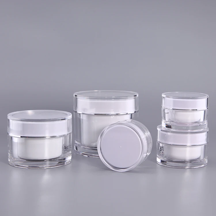 15/30/50/100/200ml clear color acrylic jar for cosmetic packaging