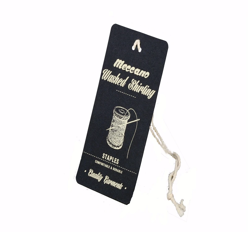 Hot Selling Custom Design Printing Logo Clothing Garment Jeans Hang Tag with String and Eyelet