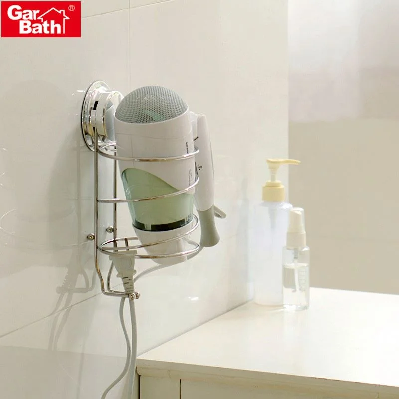 Good Quality Stainless Steel Vacuum Suction Cup Wall Mounted Hairdryer Hand Free Hair Dryer Holder