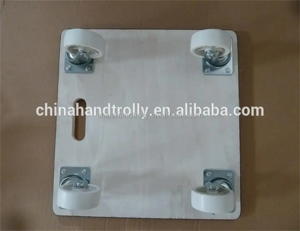 DIY size wood pallet with rubber blanket wooden moving dolly for wholesale