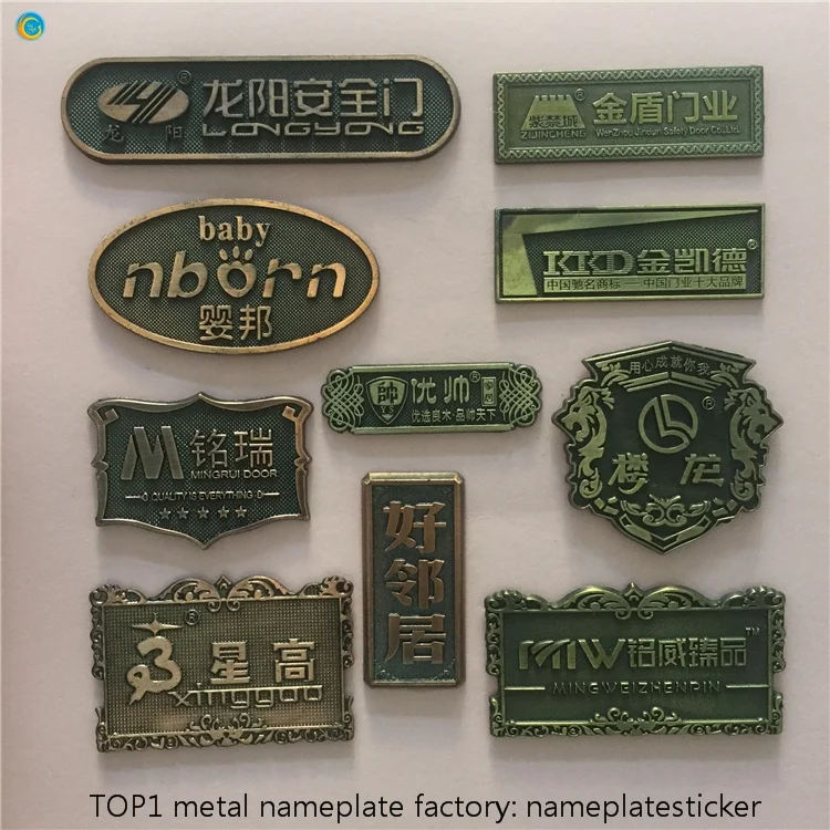 
antique metal nameplates 