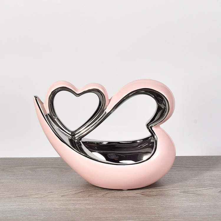 Fancy custom logo valentine gift heart shaped ceramic planters / handicraft wedding decoration flower pots