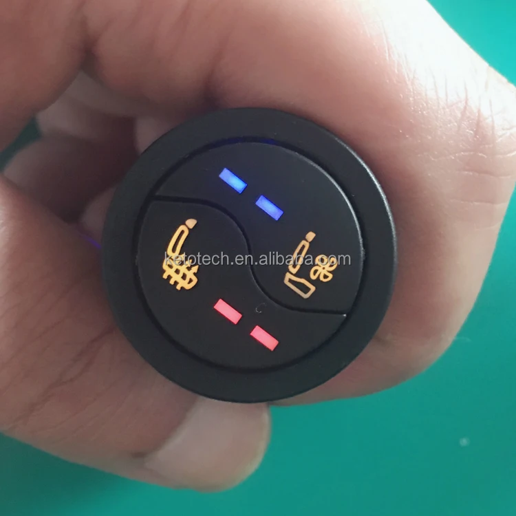 12 В Круглый двойной кнопочный выключатель вентиляции автомобильного сиденья и переключатель с подогревом