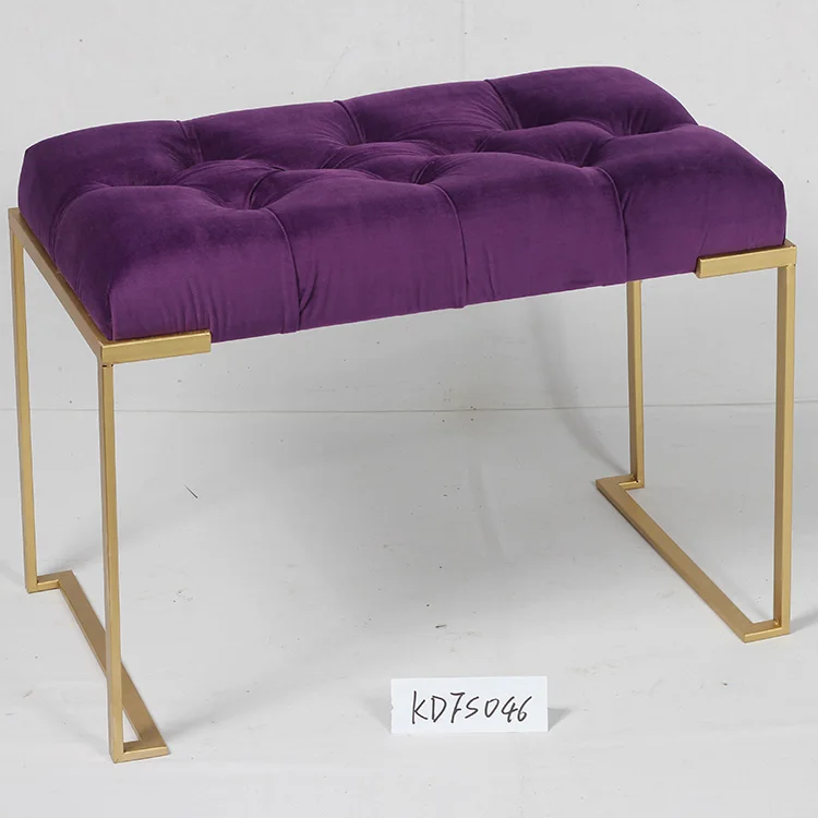 Тканевый табурет с пуговицами, табурет с металлической рамой для обивки кровати