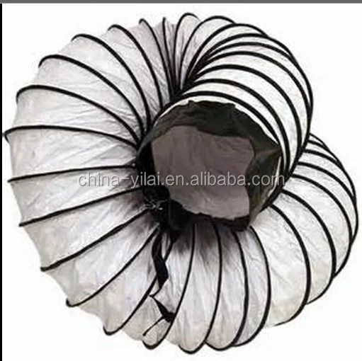 pvc laminated tarpaulin heat resistant flexible duct, warm air with hot fan