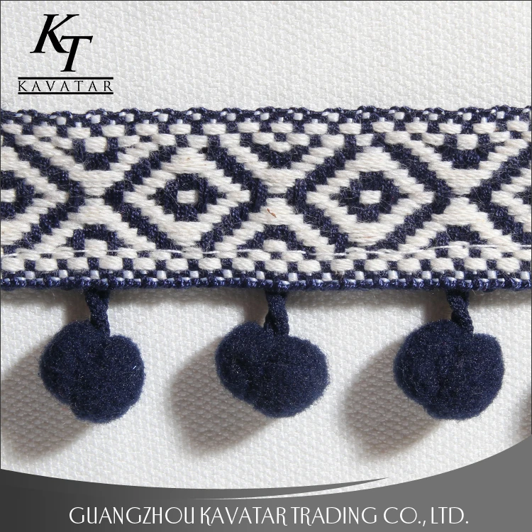 Garment accessories ball fringe trim for decoration,wholesale india pom pom trim